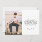 Photo moderne manuscrite Mariage Merci (Dos)