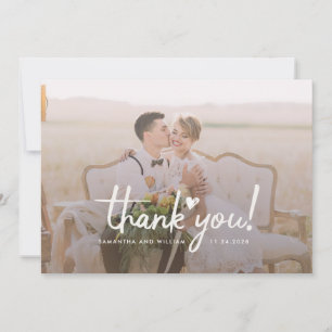 Photo moderne manuscrite Mariage Merci