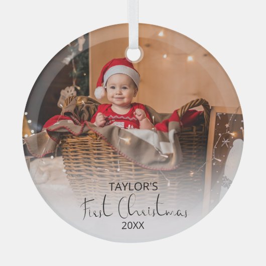 Photo moderne Mon premier ornement en verre de Noë (Recto)