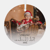 Photo moderne Mon premier ornement en verre de Noë (Verso)