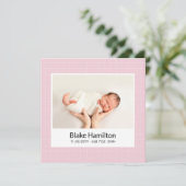 Photo moderne Motif rose Faire-part de naissance b (Debout devant)