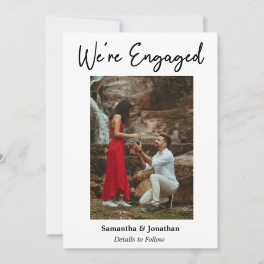 Photo moderne Nous sommes engagés Carte Faire-part (Devant)