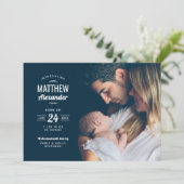 Photo moderne Overlay Baby Boy Faire-part de naiss (Debout devant)