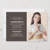 Photo moderne Première Sainte Communion Invitation (Dos)