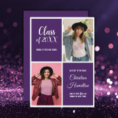 Photo moderne Purple Graduation Invitation