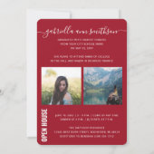 Photo Moderne Red Graduation Open House Invitation (Dos)