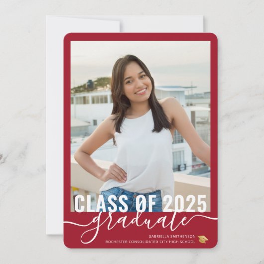 Photo Moderne Red Graduation Open House Invitation (Devant)