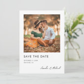 Photo moderne simple Enregistrer la carte Mariage  (Debout devant)