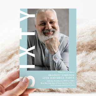 Photo moderne SIXTY 60th Birthday Party Invitation