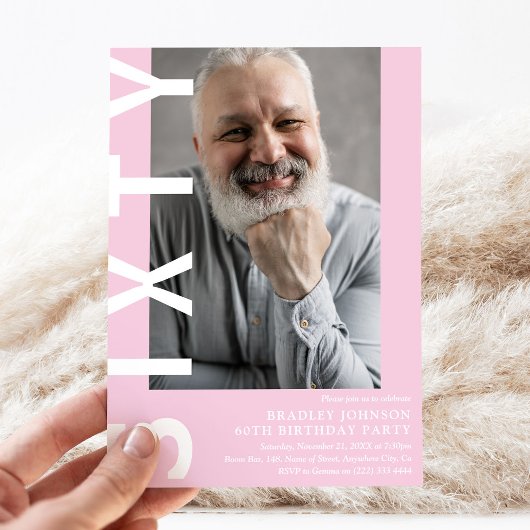 Photo moderne SIXTY 60th Birthday Party Invitation