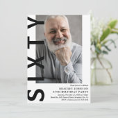 Photo moderne SIXTY 60th Birthday Party Invitation (Debout devant)