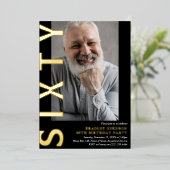Photo moderne SIXTY 60th Birthday Party Invitation (Debout devant)