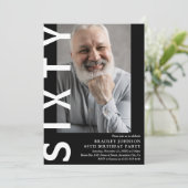 Photo moderne SIXTY 60th Birthday Party Invitation (Debout devant)