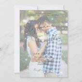 Photo Moderne Vellum Sparkle Faire-part de mariage (Devant)