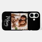 Photo Mom Established Date Black White Script Gift Case-Mate iPhone Case (Achterkant (horizontaal))