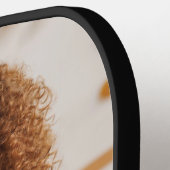 Photo Mom Established Date Fun Script on Black Pickleball Paddle (Links Detail)