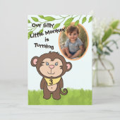 Photo Monkey Birthday Invitation (Debout devant)