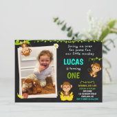 Photo Monkey invitation anniversaire garçon 1er an (Debout devant)