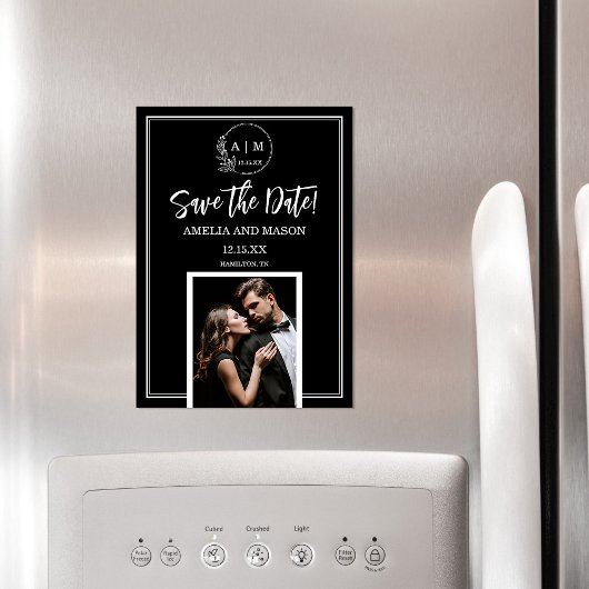 Photo Monogram Save the Date Magnet 