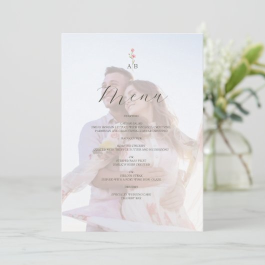 Photo Monogram Wedding Menu (Debout devant)