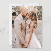 Photo Monogram White Faux Linen Wedding Invitation (Dos)