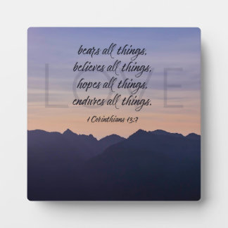 Photo Montagnes violettes Christian Home Décor Plaque