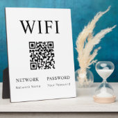 Photo Mot de passe Wifi minimal avec plaque de code QR (Côté)