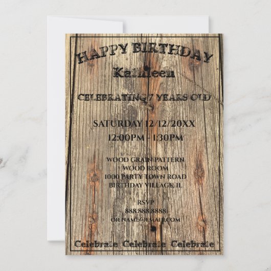 PHOTO MOTIF DU GRAIN DE BOIS YUKON INVITATION D'AN (Devant)