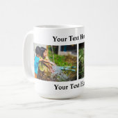 Photo Mug and Text avec 2 Photos/2 Lignes (Devant gauche)