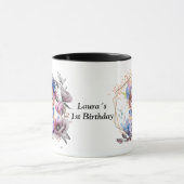 Photo mug with flower frame mok (Midden)