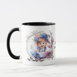 Photo mug with flower frame mok
