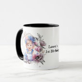 Photo mug with flower frame mok (Voorkant links)