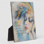 Photo Mystical Feather Woman Tabletop Plaque with Easel (Côté)