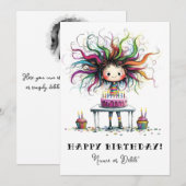* # PHOTO NAME Birthday Card Personalize Whimsical Kaart (Voorkant / Achterkant)