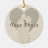 PHOTO NAMES DATUM AANGEPASTE Verloving Ornaments Keramisch Ornament (Voorkant)