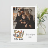Photo Nativity Joy to the World Christmas Feestdagenkaart (Staand voorkant)