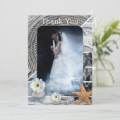 Photo Nautical Beach Wedding Carte de remerciement (Debout devant)