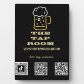 Photo Neon Beer Mug Social Media QR Codes Plaque (Devant)