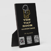 Photo Neon Beer Mug Social Media QR Codes Plaque (Côté)