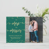 Photo Noël Grossesse Faire-part Cartes Vert (Debout devant)