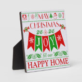 Photo Noël Joie Bannière Texte Art Afficher Plaque (Recto)