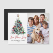 PHOTO Noël Salutation de vacances Carte magnétique (Devant / Derrière)