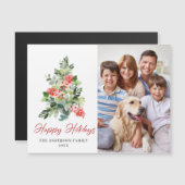 PHOTO Noël Salutation de vacances Carte magnétique (Devant / Derrière)