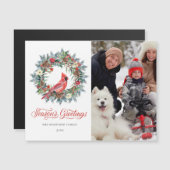 PHOTO Noël Salutation de vacances Carte magnétique (Devant / Derrière)