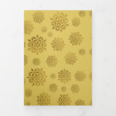 Photo Noël Tri-fold Carte Gold Snowflakes (Page de couverture)
