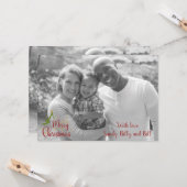 Photo noir et blanc - Carte Appartement de Noël - (Devant/Arrière en situation)