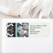 Photo noir et blanc Damask Étiquettes de adresse (En situation)