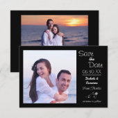 Photo noir horizontal - 3x5 Save the Date (Devant / Derrière)