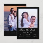 Photo Noir Vertical - 3x5 Save the Date (Devant / Derrière)