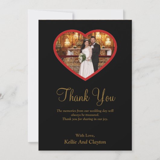 Photo Noire À L'Intérieur D'Un Carte de remercieme (Devant)